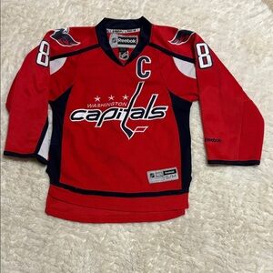 Ovechkin #8 Washington Capital’s Reebok Red and Blue Kids Capitals Jersey